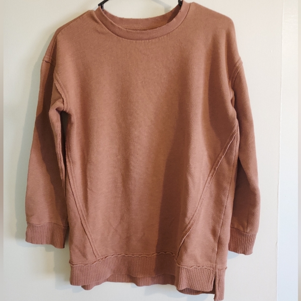 Unisex Distressed brown pullover sweatshirt